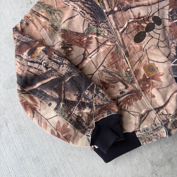 Carhartt YOUTH YJ220 CAP realtree camo hooded work wear jacket - Picture 2 of 8